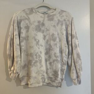 Agolde Cream and Gray Tie-Dye Sweatshirt